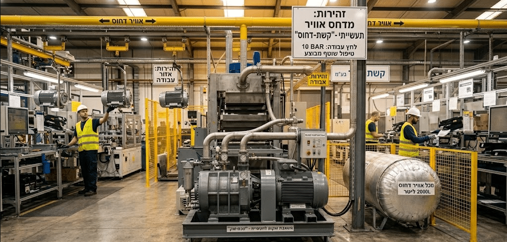 אוויר בלחץ גבוה: המפתח לחיסכון אנרגטי ולמניעת השבתות במערך המדחסים