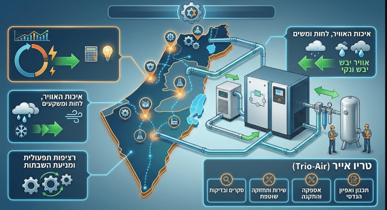 מערכות אוויר דחוס לתעשייה – תכנון, אופטימיזציה ושירות מקצועי